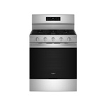 Whirlpool WFGS5030RS 30" Freestanding Gas Fuel Range with 5 Sealed Burners, 5.0 cu. ft. Air Baking, SpeedHeat™ Burner, Cooktop Flexibility (Stainless Steel)