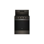 Whirlpool WFGS5030RV 30" Freestanding Gas Fuel Range with 5 Sealed Burners, 5.0 cu. ft. Air Baking, SpeedHeat™ Burner, Cooktop Flexibility (Black On Stainless)