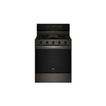 Whirlpool WFGS7530RV 30" Freestanding Smart Gas Range with 5 Sealed Burners, 5.3 cu. ft. Oven Capacity, Air Cooking Technology, No Preheat Air Fry, Steam/Self Clean and High-Speed Preheat (Black On Stainless)