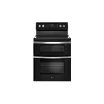 Whirlpool WGE745C0FE 30" Freestanding Electric Double Range with 5 Elements, 2.5 cu. ft. Upper Oven and 4.2 Lower Oven cu. ft. Capacity, True Convection, Frozen Bake™ Technology, FlexHeat™ Triple (Black Ice)