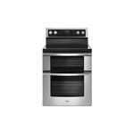 Whirlpool WGE745C0FS 30" Freestanding Electric Double Range with 5 Elements, 2.5 cu. ft. Upper Oven and 4.2 Lower Oven cu. ft. Capacity, True Convection, Frozen Bake™ Technology, FlexHeat™ Triple (Stainless Steel)