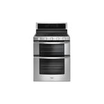 Whirlpool WGG745S0FS 30 inch Dual Oven Gas Range with 5 Sealed Burners, 16000 BTU Heating Power, 6 cu. ft. Total Capacity, Temperature Sensor (Stainless Steel)