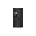 Whirlpool WRFF3436RB 36" Freestanding French Door Bottom Mount Refrigerator 24.7 cu. ft. Capacity, Adaptive Defrost, Spillproof Glass Shelves, Two-Tier Freezer Storage (Black)