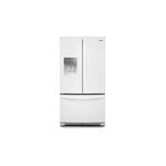 Whirlpool WRFF3436RW 36" Freestanding French Door Bottom Mount Refrigerator 24.7 cu. ft. Capacity, Adaptive Defrost, Spillproof Glass Shelves, Two-Tier Freezer Storage (White)