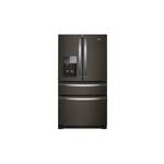 Whirlpool WRMF3636RV 36" Wide French Door Refrigerator with 24.5 cu. ft. Capacity, Two-Tier Freezer Storage, Adjustable Shelves, Adaptive Defrost  (Fingerprint Resistant Black Stainless Steel)