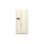 Whirlpool WRS315SDHT 36" Freestanding Side-by-Side Door Refrigerator with 24 cu. ft. Capacity, Adjustable Gallon Door Bins, Frameless Glass Shelves, Adaptive Defrost (Biscuit)