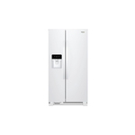 Whirlpool WRS555SIHW 36" Freestanding Side-by-Side Door Refrigerator with 25 cu. ft. Capacity, Adjustable Gallon Door Bins, Frameless Glass Shelves, Adaptive Defrost   (White)