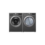 LG Front Load Laundry Pair with WM3470CM 27" Front Load Washer and DLG3471M 27" Gas Dryer in Black