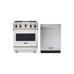 Viking 2 Piece Kitchen Package with VGIC53024BSS 30″ Gas Range and VDWU524SS 24″ Built-In Dishwasher