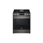 LG LSGL5833D 30" Slide In Gas Range with 5 Burners, Griddle, 5.8 cu. ft. Oven Capacity, Air Fry, Fan Convection and Easyclean Plus, in Black Stainless Steel