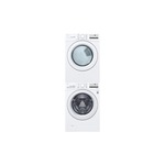 LG Stacked Laundry Pair with WM3400CW 27" Front Load Washer and DLE3400W 27" Electric Dryer in White