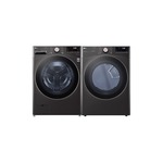 LG Front Load Laundry Pair with WM4000HBA 27" Front Load Washer and DLEX4000B 27" Electric Dryer in Black Steel