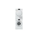 Miele Stacked Laundry Pair with WXD160WCS 24" Front Load Smart Washer and TXD160WP 24" Smart Heat Pump Electric Dryer in White