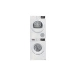 Bosch Stacked Laundry Pair with WGA12400UC 24" Front Load Washer and WTG86403UC 24" Ventless Electric Dryer in White