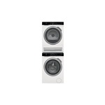 Electrolux Stacked Laundry Pair with ELFW4222AW 24" Front Load Compact Washer, ELFE4222AW 24" Electric Ventless Dryer and STACKIT24W Stacking Kit in White