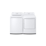 LG Top Load Laundry Pair with WT6105CW 27" Top Load Washer and DLE6100W 27" Electric Dryer in White