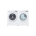 LG Front Load Laundry Pair with WM3400CW 27" Front Load Washer and DLE3400W 27" Electric Dryer in White