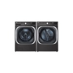 LG Front Load Laundry Pair with WM8900HBA 29" Smart Front Load Washer and DLGX8901B 29" Gas Smart Dryer in Black Steel