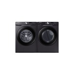 Samsung Front Load Laundry Pair with WF45T6000AV 27" Front Load Washer and DVE45T6000V 27" Electric Dryer in Black