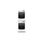 Maytag Stacked Laundry Pair with MHW5630HW 27" Front Load Washer, MED5630HW 27" Electric Dryer and W10869845 Stack Kit in White