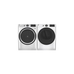 GE Fromt Load Laundry Pair with GFW550SSNWW 28" Smart Front Load Washer and GFD55GSSNWW 28" Gas Smart Dryer in White