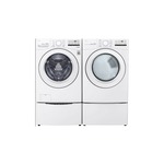 LG Front Load Laundry Pair with WM3400CW 27" Front Load Washer, DLG3401W 27" Gas Dryer and WDP6W 27" Pedestal Storage Drawer in White