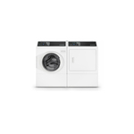 Speed Queen Front Load Laundry Pair with FF7009WN 27" Washer, DF7004WE 27" Electric Dryer and (2x) PDR108W Pedestals