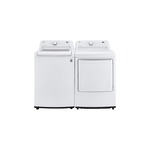 LG Top Load Laundry Pair with WT7005CW 27" Top Load Washer and DLE7000W 27" Electric Dryer in White