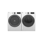 GE Smart Front Load Laundry Pair with GFW655SSVWW 28" Top Load Washer and GFD65ESSVWW 28" Electric Dryer (White)