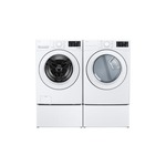 LG Front Load Laundry Pair with WM3470CW 27" Front Load Washer, DLE3470W 27" Electric Dryer and WDP6W 27" Pedestal Storage Drawer in White