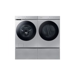 Samsung Front Load Laundry Pair with WF53BB8700AT 27" Smart Front Load Washer, DVE53BB8700T 27" Smart Electric Dryer and WE502NT 27" Laundry Pedestal in Silver