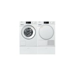 Miele Front Load Laundry Pair with WXD160WCS 24" Front Load Smart Washer, TXD160WP 24" Smart Heat Pump Dryer and WTS510 Storage Pedestal in White