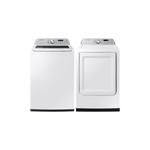 Samsung Top Load Laundry Pair with WA46CG3505AW 27 inch Smart Top Load Washer and DVE47CG3500W 27 inch Smart Electric Dryer in White