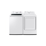 Samsung Top Load Laundry Pair with WA44A3205AW 27 inch Top Load Washer and DVG45T3200W 27 inch Gas Dryer in White