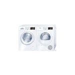 Bosch Front Load Laundry Pair with WGA12400UC 24 inch Front Load Washer and WTG86403UC 24 inch Ventless Electric Dryer in White