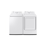 Samsung Top Load Laundry Pair with WA40A3005AW 27 inch Top Load Washer and DVE41A3000W 27 inch Electric Dryer in White