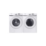 Samsung Front Load Laundry Pair with WF45T6000AW 27 inch Front Load Washer and DVG45T6000W 27 inch Gas Dryer in White