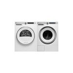 Asko Front Load Laundry Pair with W6124XW 24 inch Front Load Washing Machine and T611VUW 24 inch Front Load Dryer in White