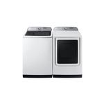 Samsung Top Load Laundry Pair with WA54CG7150AW 27 inch Top Load Smart Washer and DVE54CG7150W 27 inch Smart Electric Dryer in White