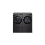 LG Front Load Laundry Pair with WM6700HBA 27 inch Smart Front Load Washer, DLHC5502B 27 inch Smart Electric Ventless Dryer and WDP6B 27 inch Pedestal Storage Drawer in Black Steel