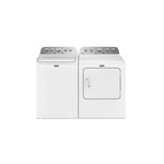 Maytag Top Load Laundry Pair with MVW5035MW 28 inch Top Load Washer and MGD5030MW 29 inch Gas Dryer in White