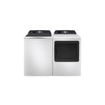 GE Top Load Laundry Pair with PTW700BSTWS 28 inch Top Load Smart Washer and PTD70EBSTWS 27 inch Smart Electric Dryer in White