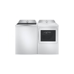 GE Top Load Laundry Pair with PTW600BSRWS 28 inch Top Load Smart Washer and PTD60GBSRWS 27 inch Gas Dryer in White