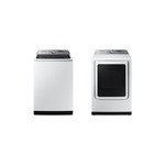 Samsung Top Load Laundry Pair with WA54CG7105AW 28" Smart Top Load Washer and DVE52A5500W 27" Electric Smart Dryer in White