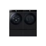 Samsung Front Load Laundry Pair with WF53BB8700AV 27" Smart Front Load Washer, DVG53BB8700V 27" Smart Gas Dryer and WE502NV 27" Laundry Pedestal in Black