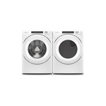 Amana Front Load Laundry Pair with NFW5800HW 27 inch Front Load Washer and NED5800HW 27 inch Front Load Electric Dryer in White