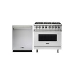 Viking 2-Piece Kitchen Package with VDR5366BSS 5 Series 36 inch Dual Fuel Range and VDWU524SS 24 inch Built-In Dishwasher in Stainless Steel