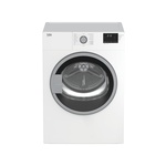 Beko BDV7200X2 b100 24" Compact Front Load Electric Air Vented Dryer with 3.7 cu. ft. Capacity, 15 Cycles, Special Drum Paddles, Anti-Creasing, Child Lock in White