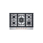 LG Studio CBGS3028N 30" Gas Cooktop with 5 Sealed Burners, LED Illuminated Knobs, UltraHeat Dual Burner, Cast Iron Grate and EasyClean Cooktop in Essence White