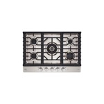 LG Studio CBGS3028S 30" Gas Cooktop with 5 Sealed Burners, LED Illuminated Knobs, UltraHeat Dual Burner, Cast Iron Grate and EasyClean Cooktop in Stainless Steel